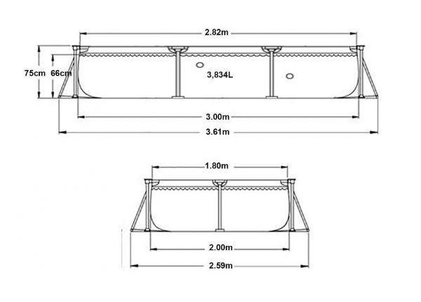 ⁦בריכת INTEX/אינטקס במידות 300x200x75 ס"מ דגם 28272⁩ – תמונה ⁦3⁩