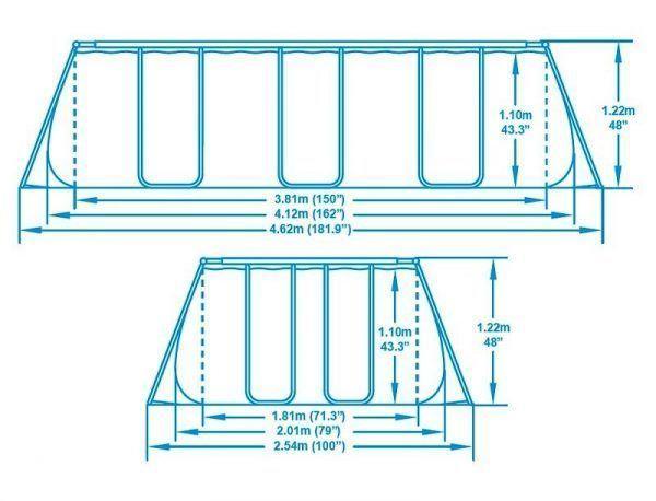 ⁦בריכת BESTWAY/בסט וואי 412X201X122 ס"מ דגם 56456⁩ – תמונה ⁦5⁩