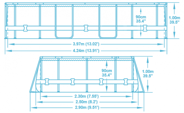 ⁦BESTWAY בריכה אולטרה אובלית 427X250X100⁩ – תמונה ⁦2⁩